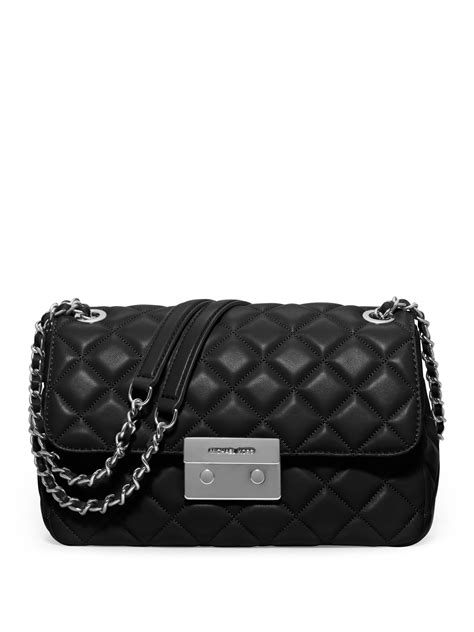 michael kors sloan chain large black shoulder bags|mk sloan.